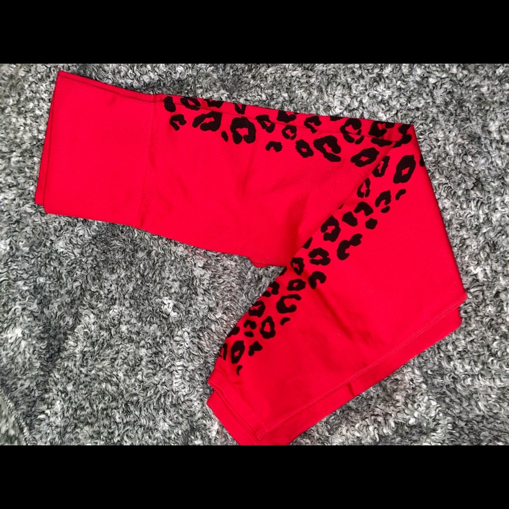 Victoria Secret Red Leopard Leggings